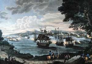 Naval battle on Lake Champlain by B. Tanner