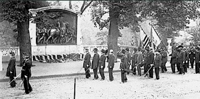 Veterans of the 54th Massachusetts at the dedication of the Memorial to Robert Gould Shaw and the Massachusetts Fifty-Fourth Regiment on Boston Common, May 31, 1897.