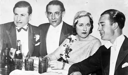 King Charles Solomon, left, with his bandleader Joe Solomon (no relation); Dorothy 'Dot' England, his frequent companion; and maitre d' Teddy Roy. Photo courtesy Boston Public Library.