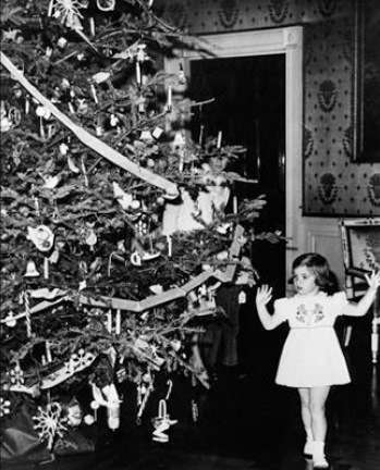Caroline Kennedy checks out the Nutcracker tree. Photo courtesy John F. Kennedy Library and Museum.