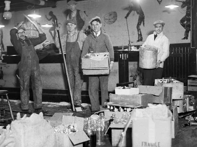 Speakeasy at 153 Causeway Street, raided and destroyed by Federal agents. 'The most elaborate joint ever built in Boston.' Photo courtesy Boston Public Library, Leslie Jones Collection.