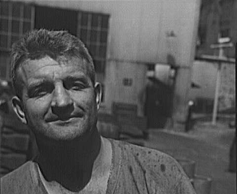 John Evanowski, Polish immigrant at the Fafnir Bearing Co. in New Britain. Photo courtesy Library of Congress.