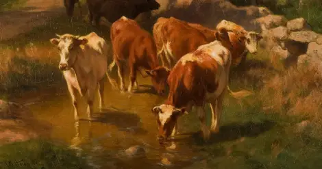 Cow Resting in a Meadow, by George Allen Newell