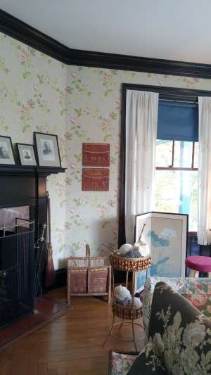 The two pieces of artwork on the wall next to the window at FDR's summer home were created by Tomah Joseph.
