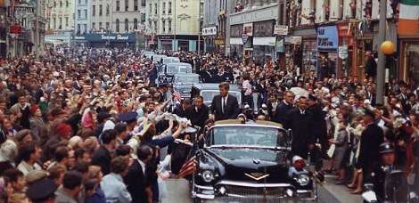 President John F. Kennedy visits Cork, Ireland, in 1963.