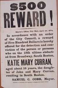 Poster offering a reward for the capture of Jesse Pomeroy